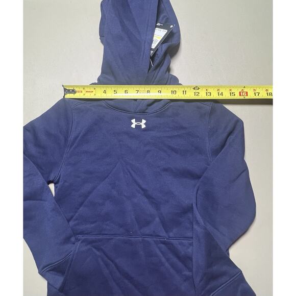Under Armour Loose Hustle Fleece Hoody Boys YMD Blue - Picture 5 of 8